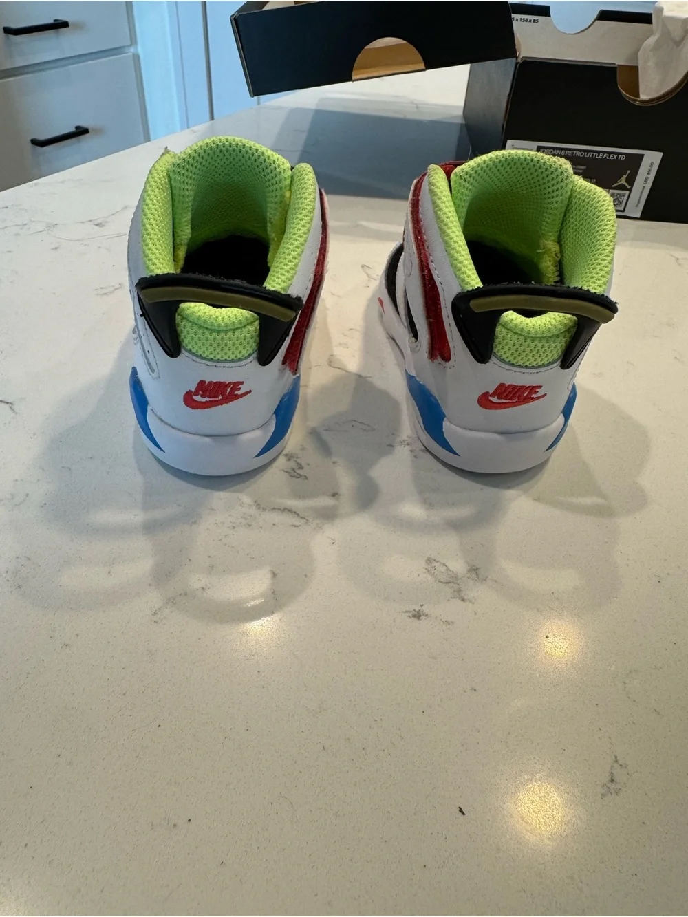 Air Jordan 6 Retro Little Flex Toddlers Size 6C Sneakers Multi White CT4417-103